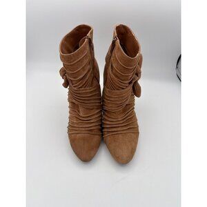 Womens Bijou New York Leather & Man-Made Materials Ankle Boots Size 7.5W Brown M